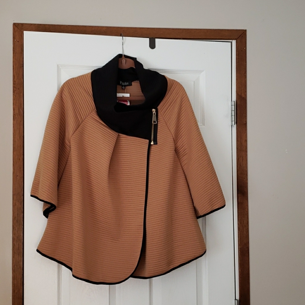 Knit cape  style coat